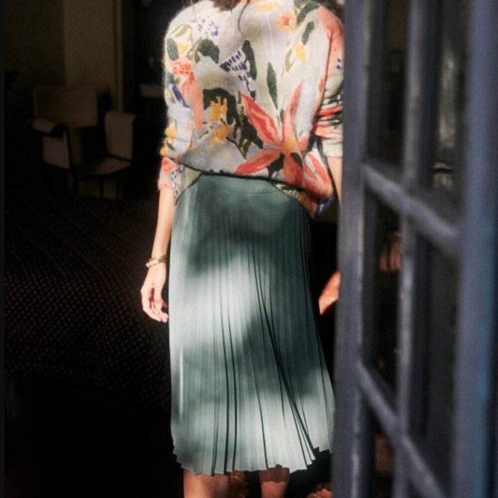 Sezane Dino Skirt in Sage Green